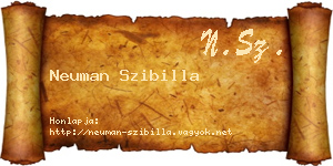Neuman Szibilla névjegykártya